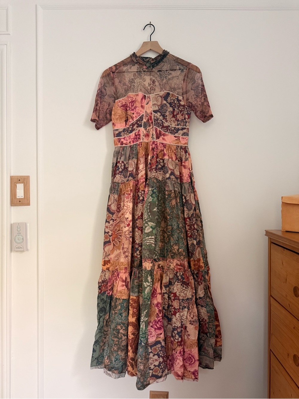 Geisha Designs Floral Patchwork Tiered Maxi Dress